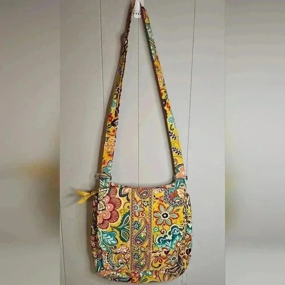 Vera Bradley Lizzy Hipster Provencal Yellow Floral Crossbody Purse and Wallet - Picture 6 of 13